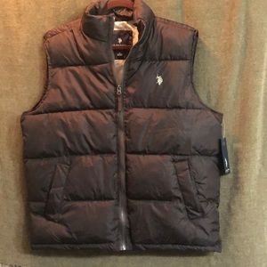 NWT US Polo Assn. Puffer vest, brown, size M